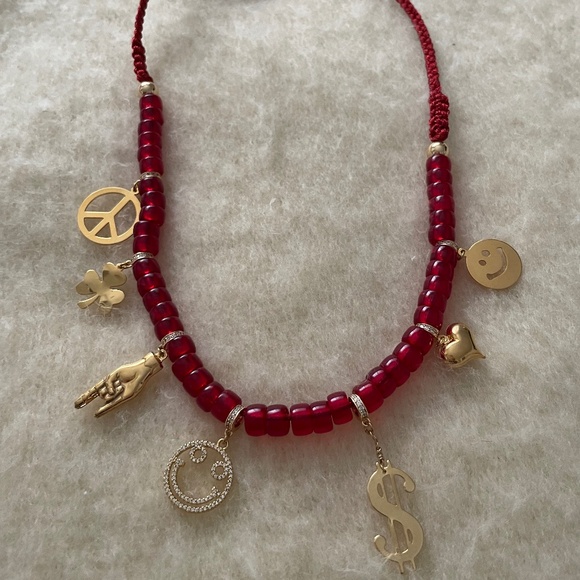 Venessa Arizaga Necklace Ruby Sparkle Charm NecklaceVenessa Arizaga Silhouette - Picture 1 of 14